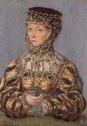 Lucas Cranach the Younger Miniature of Barbara Radziwill oil painting